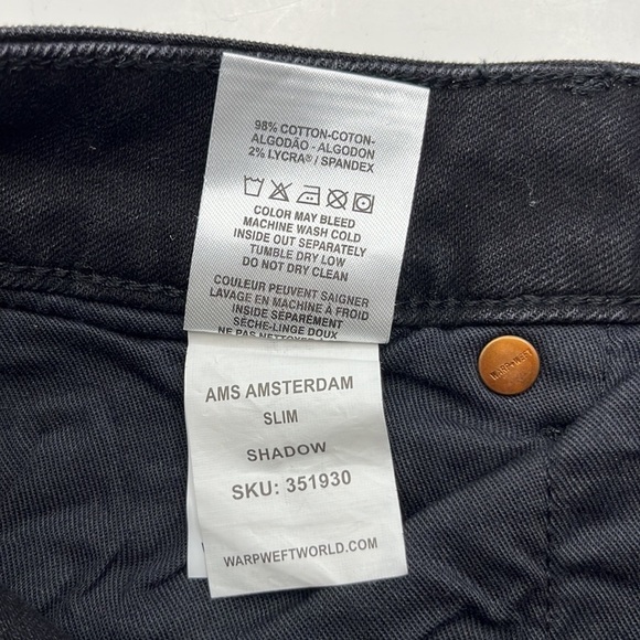 Warp + Weft AMS Amsterdam Slim NWT Size 30 x 30 - Picture 12 of 16